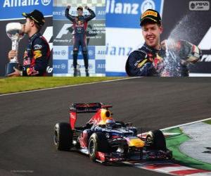 yapboz Sebastian Vettel Grand Prix Japonya 2012 de zafer kutluyor